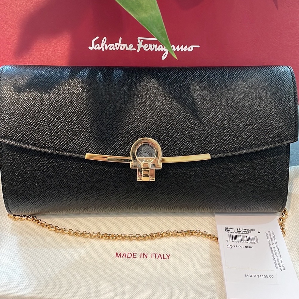 SALVATORE FERRAGAMO Gancini Icona Mini Bag - Nero